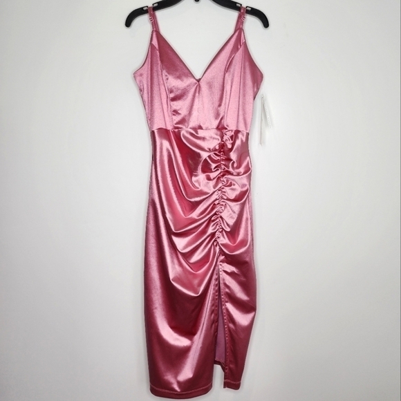 Honey and Rosie NWT Formal Homecoming Dress Knee Length Ruched Mauve Pink - Picture 1 of 10